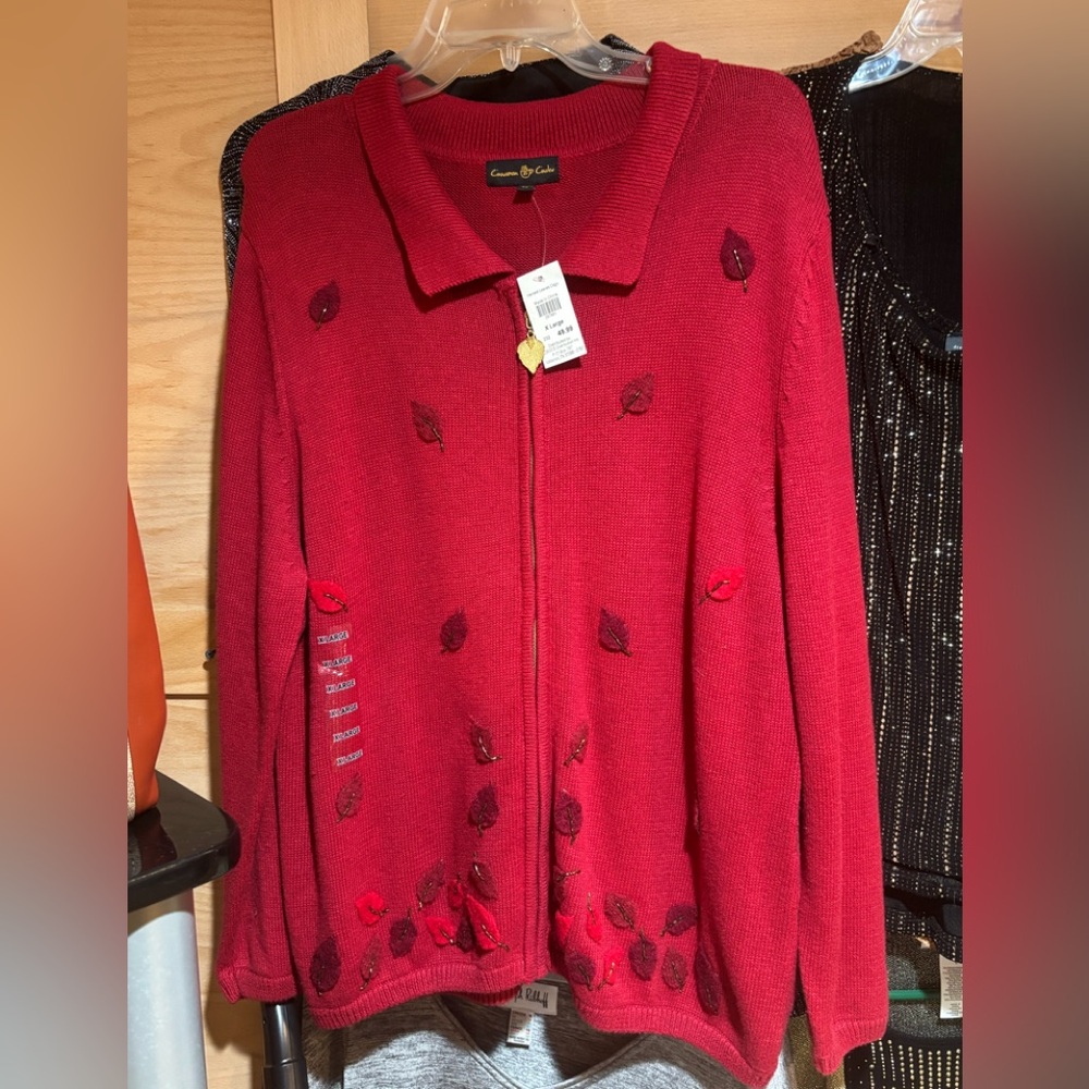Red Cardigan Sweater